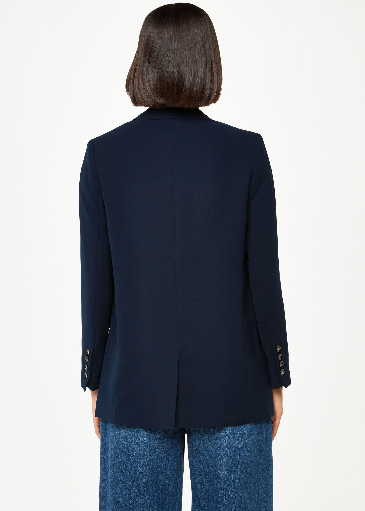 Navy Single Breasted Boyfriend Blazer Whistles