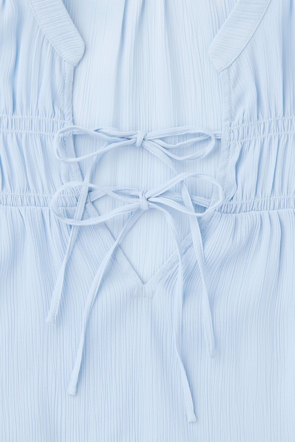 Frill Sleeve Tie Front Blouse