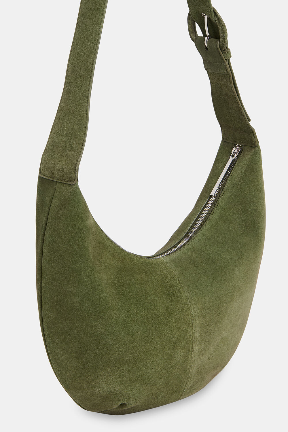Sia Suede Curved Crossbody Bag