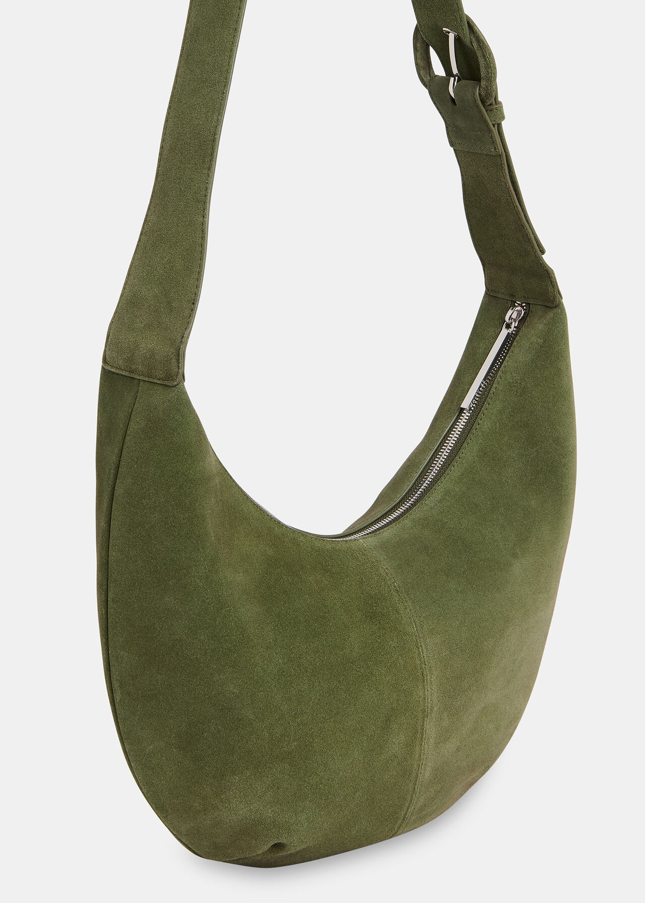 Sia Suede Curved Crossbody Bag