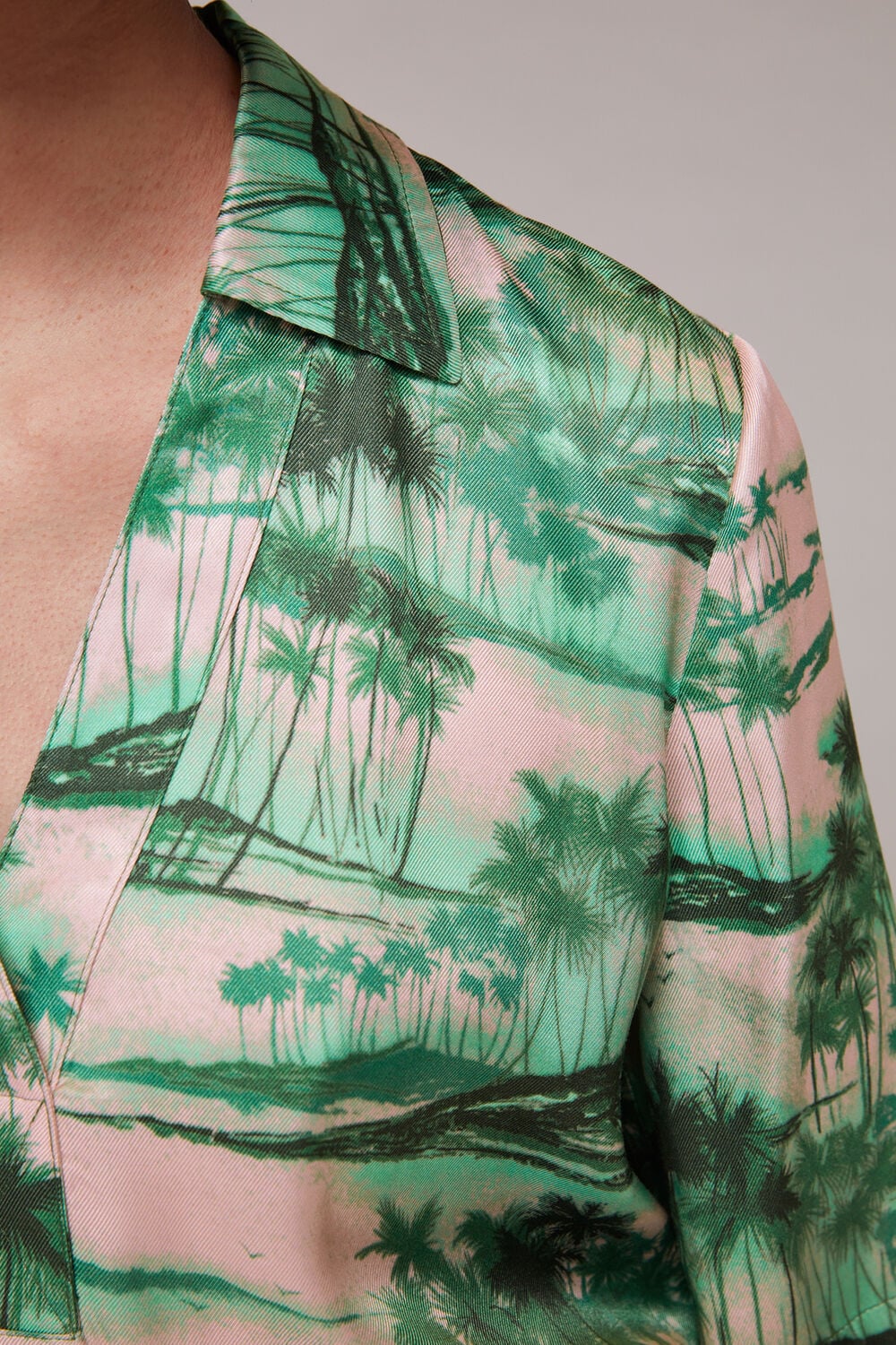 Waving Palms Shirt Dress