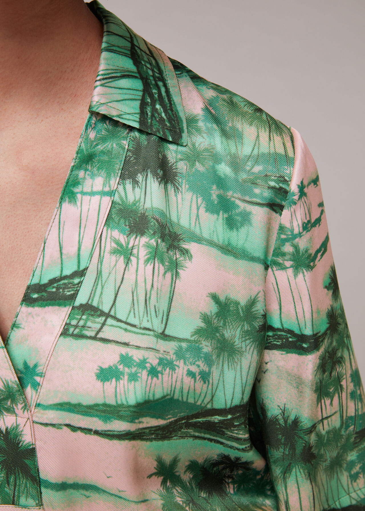 Waving Palms Shirt Dress