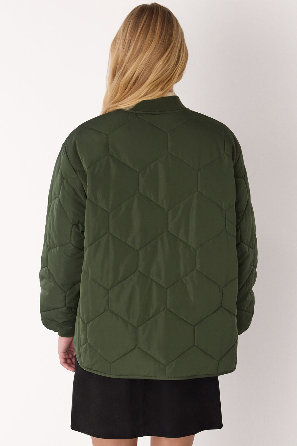 Khaki Ida Short Quilted Coat