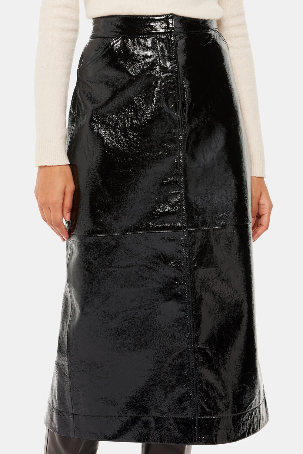 Black Rachel Patent Leather Skirt