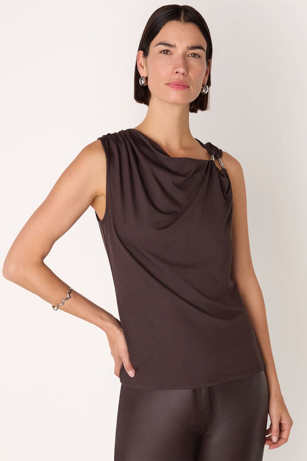 Chocolate Ring Detail Sleeveless Top