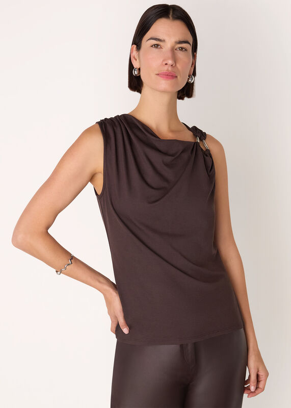 Chocolate Ring Detail Sleeveless Top