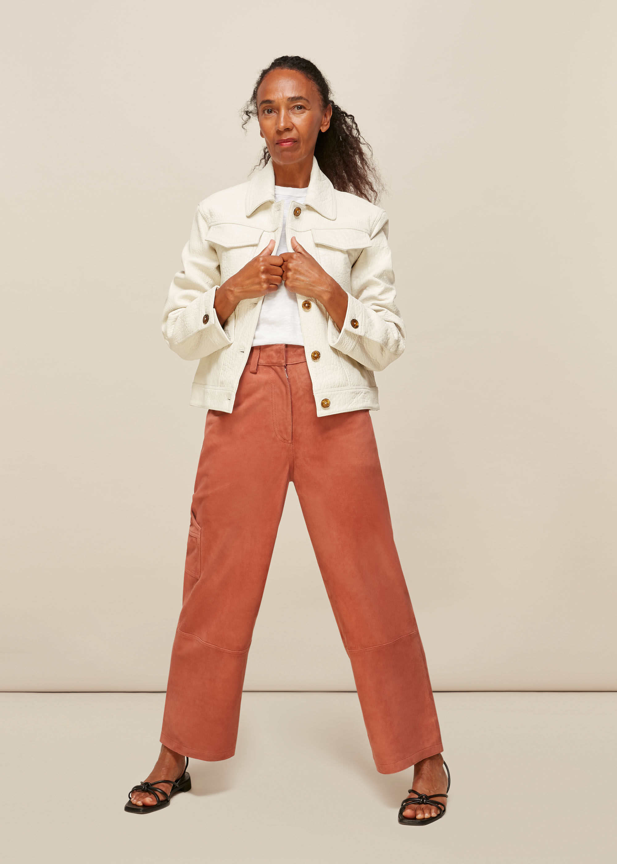 Whistles white on sale leather jacket