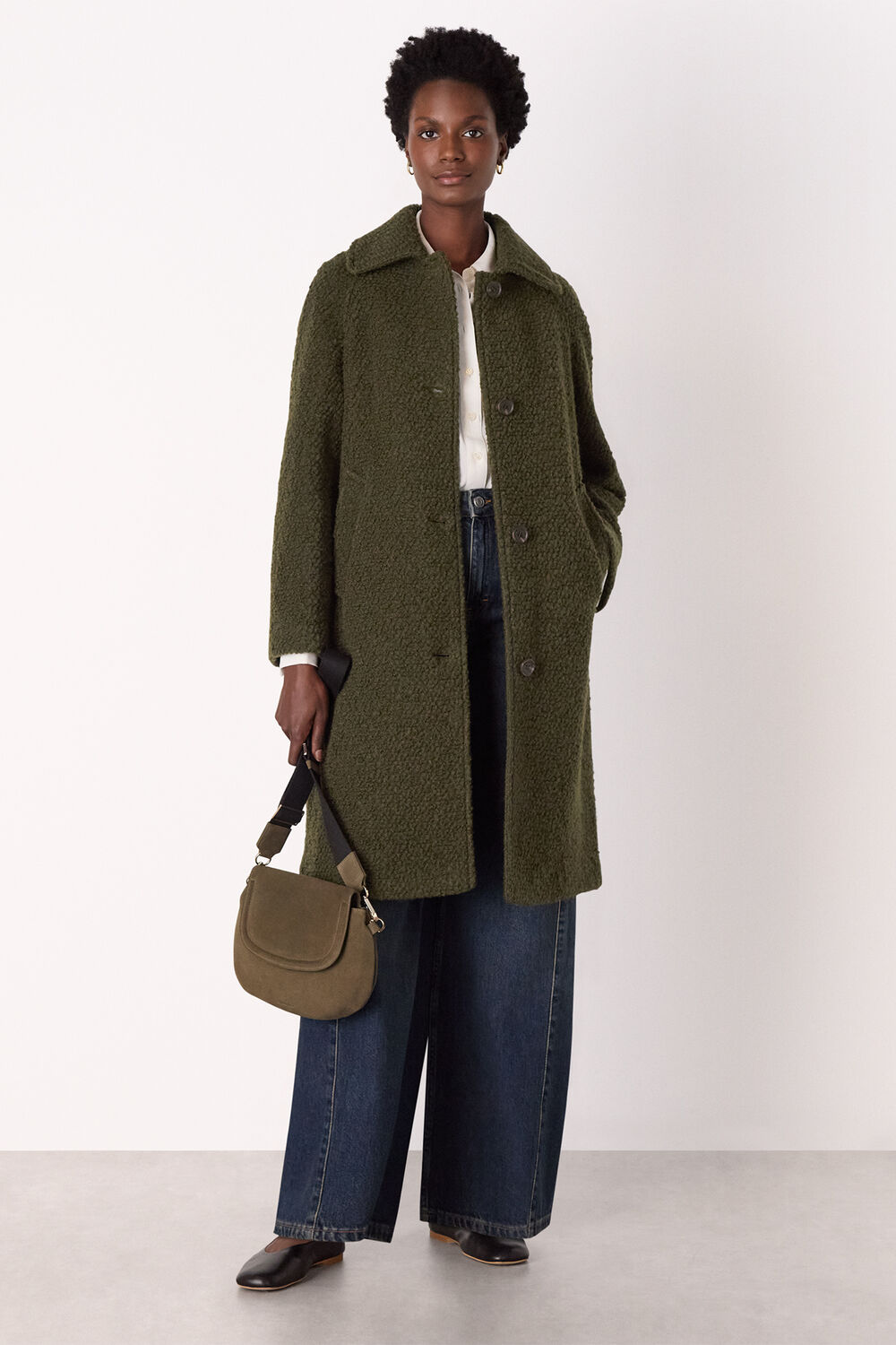 Khaki Romy Boucle Coat