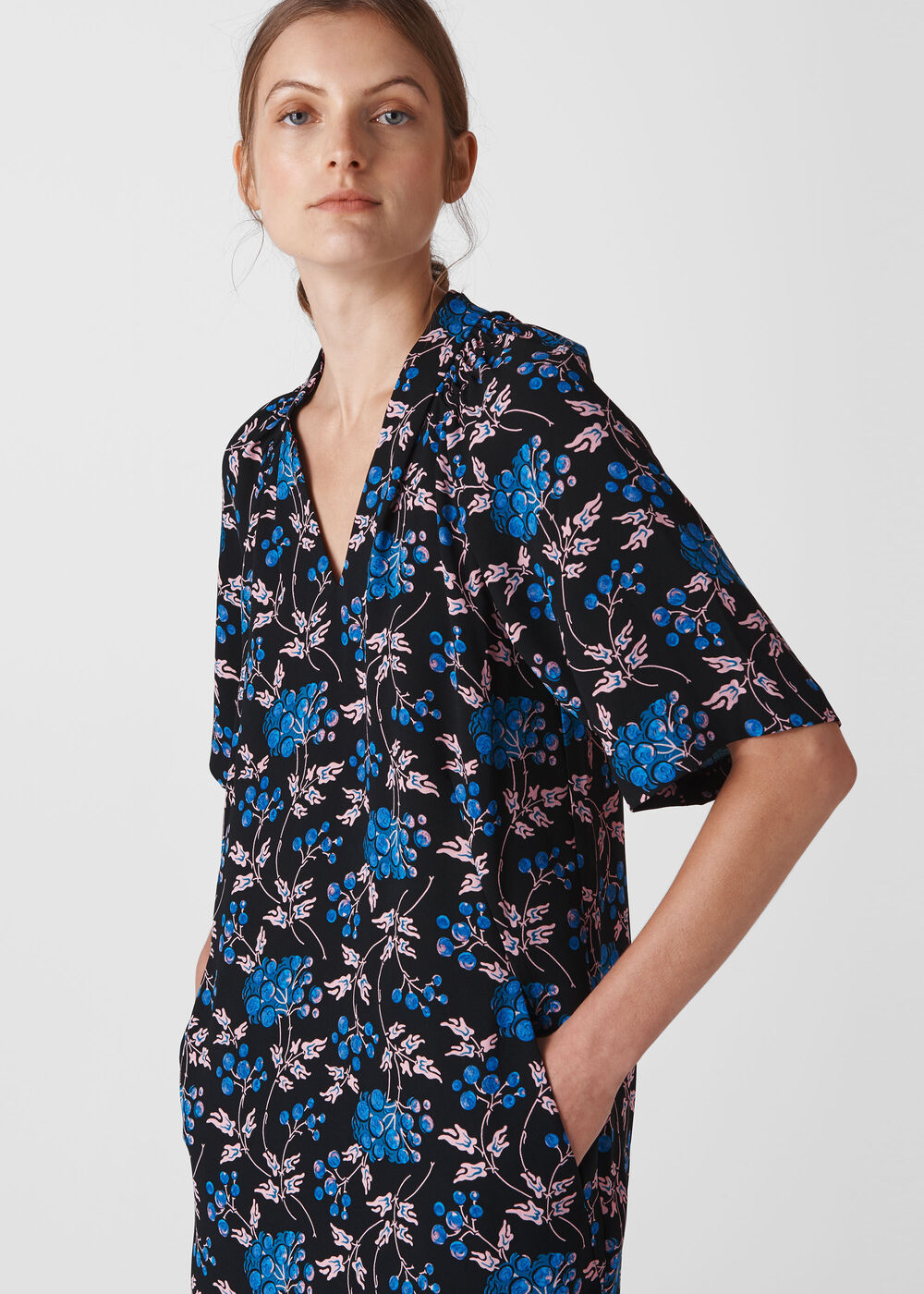 Elderberry Print Devyn Dress Black/Multi