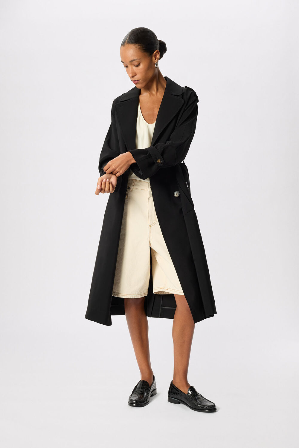Black Riley Trench Coat