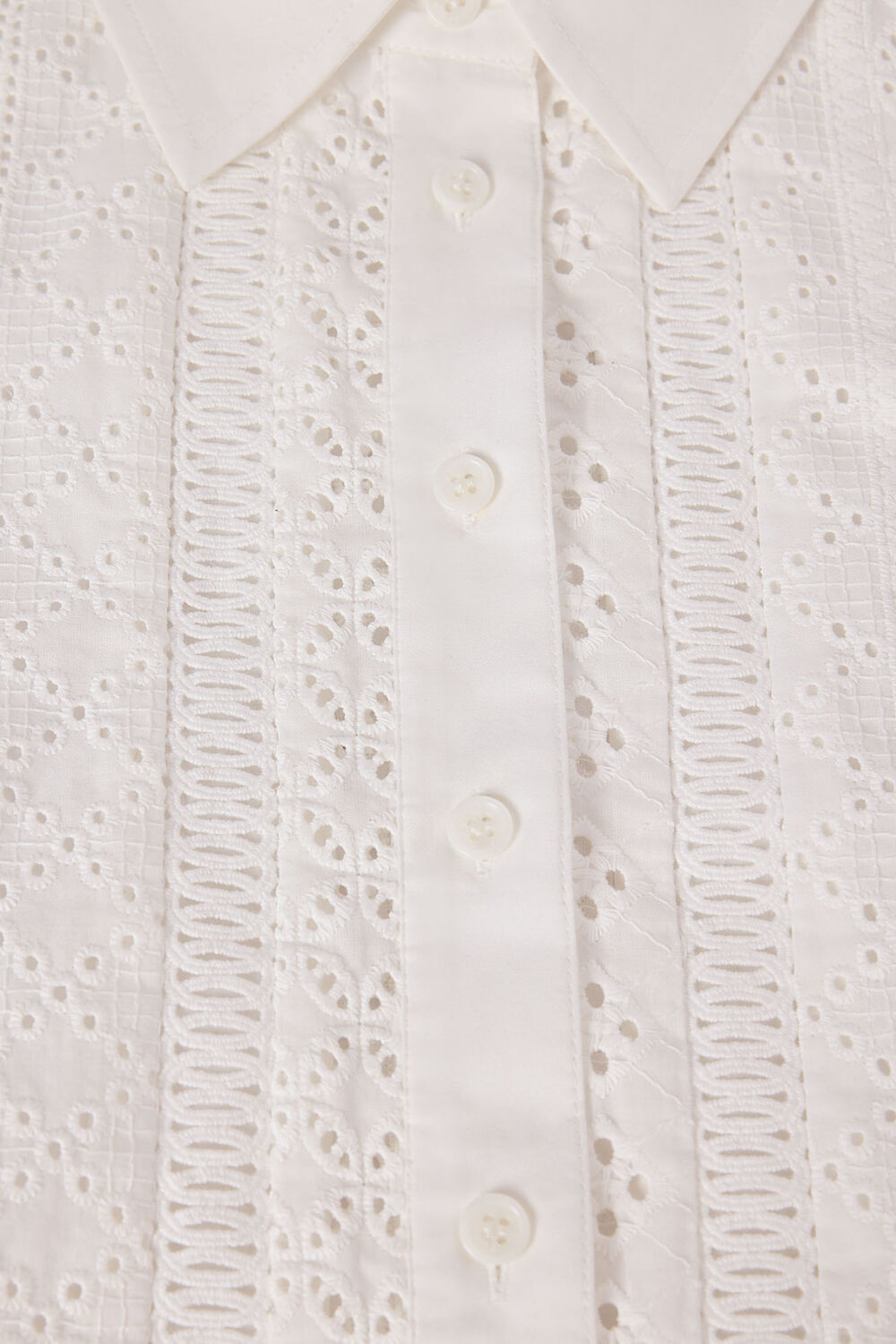White Broderie Cotton Shirt