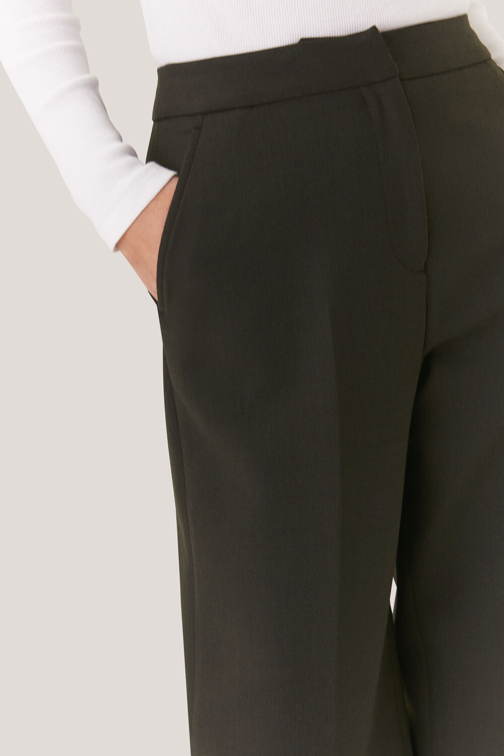 Dark Green Natalie Wool Blend Trouser