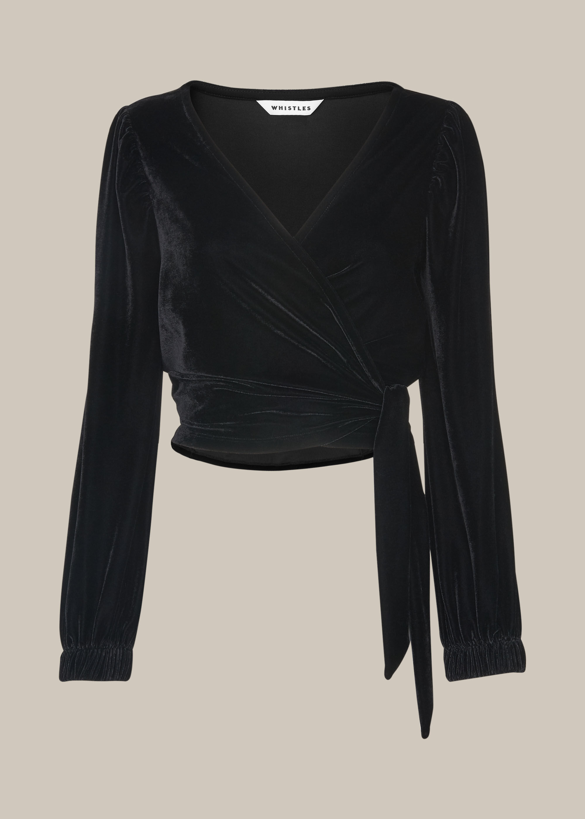 Black Velvet Wrap Top | WHISTLES | Whistles US | Black Velvet Wrap Top | WHISTLES | Whistles US |