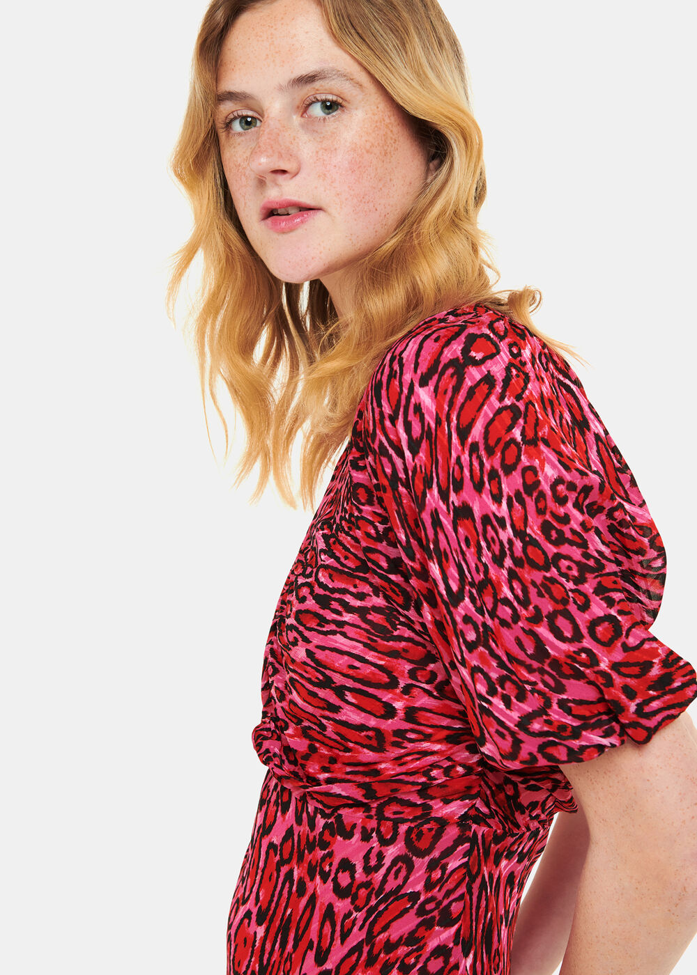 Waving Leopard Midi Dress