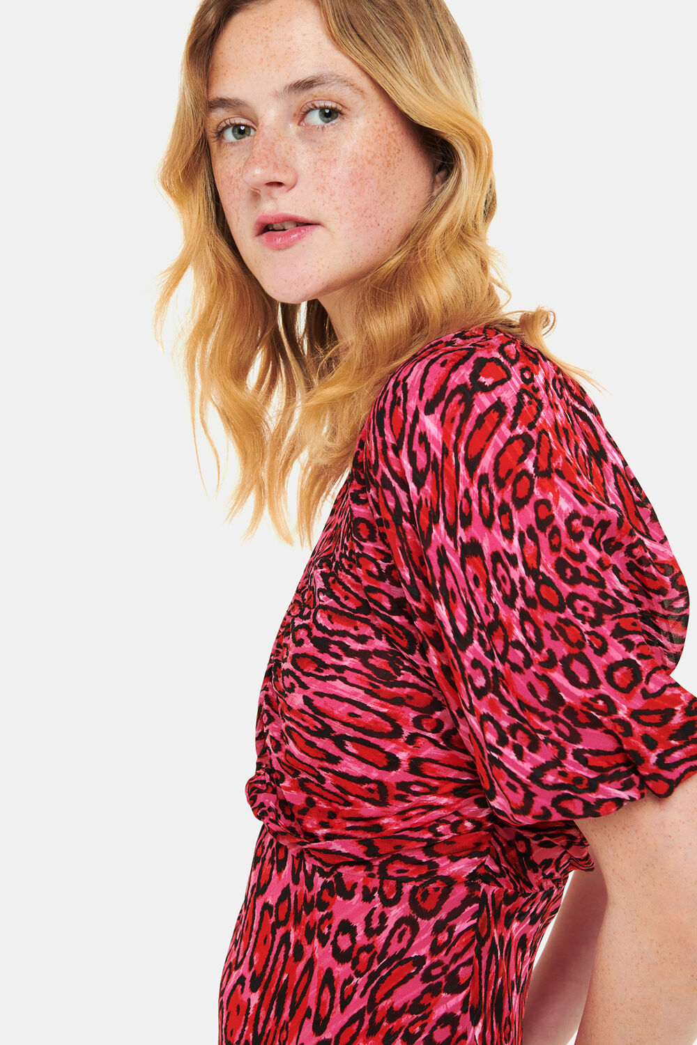 Waving Leopard Midi Dress