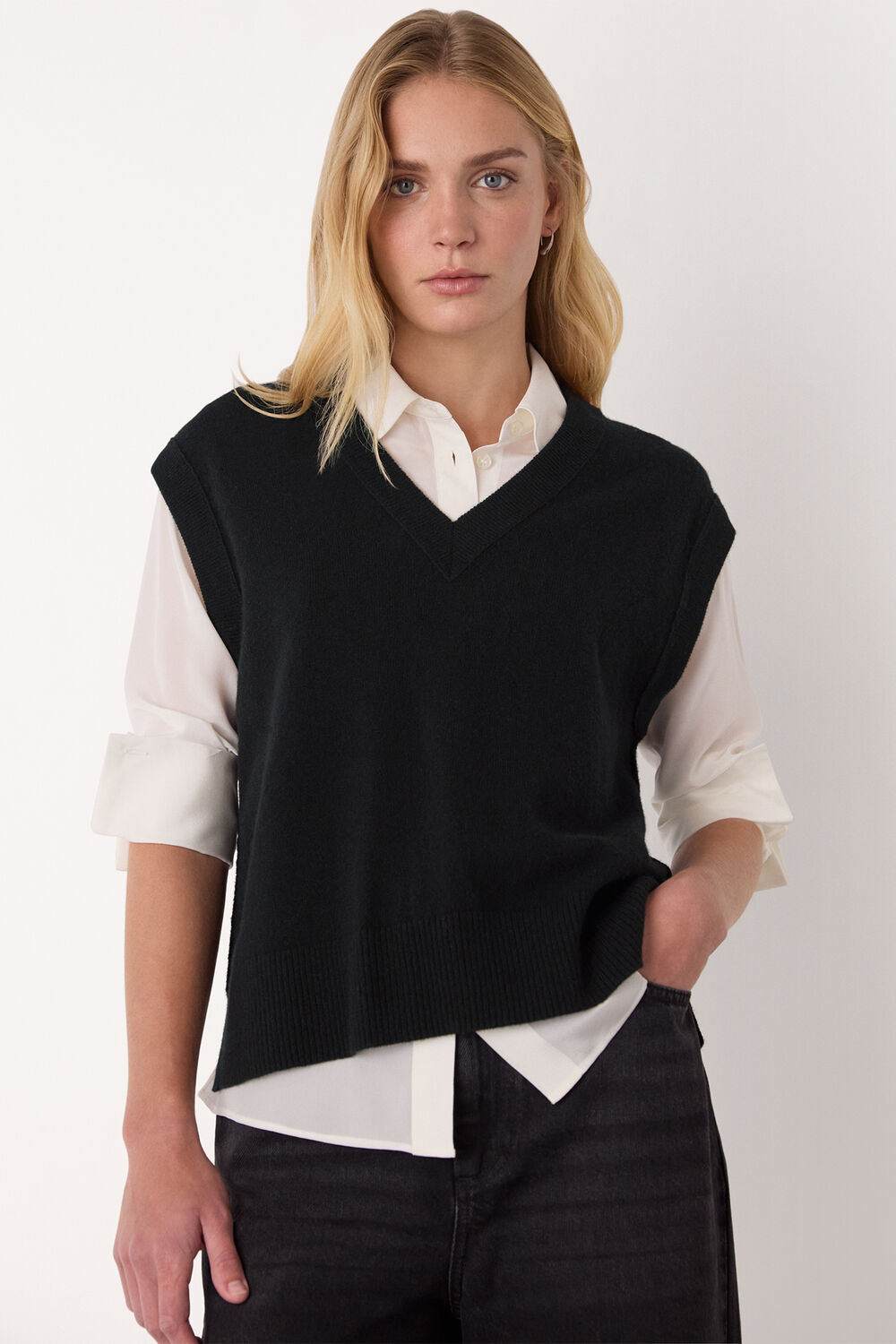 Wool V Neck Tank