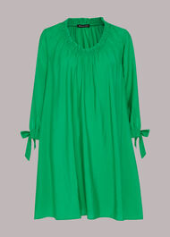 Lydia Gathered Trapeze Dress