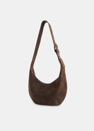 Sia Suede Curved Crossbody Bag