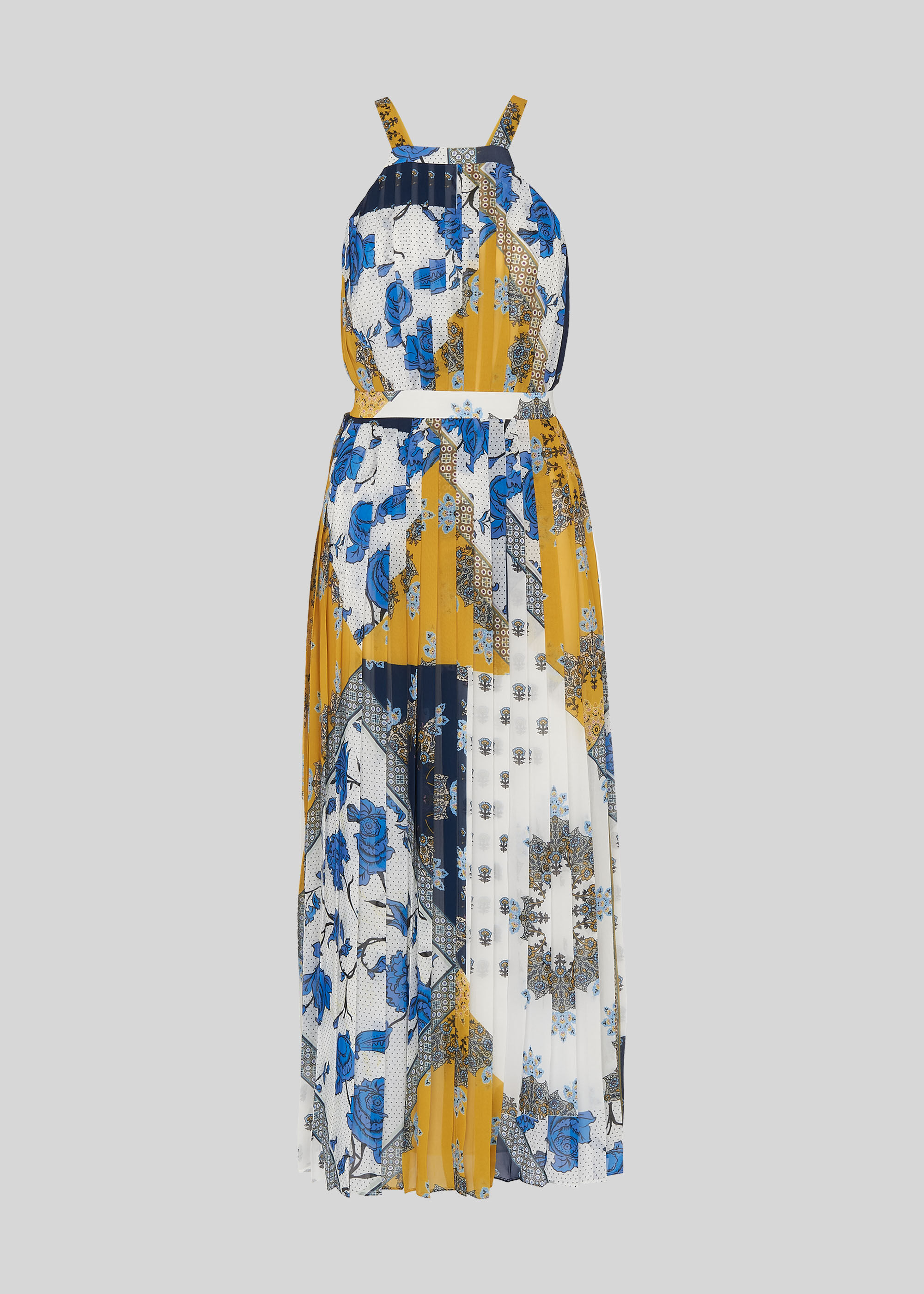 pleated patchwork dress