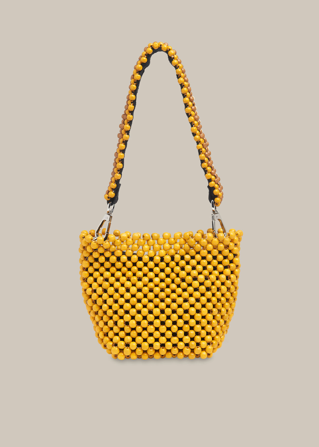 Yellow Martha Mini Beaded Bucket Bag | WHISTLES | Whistles UK