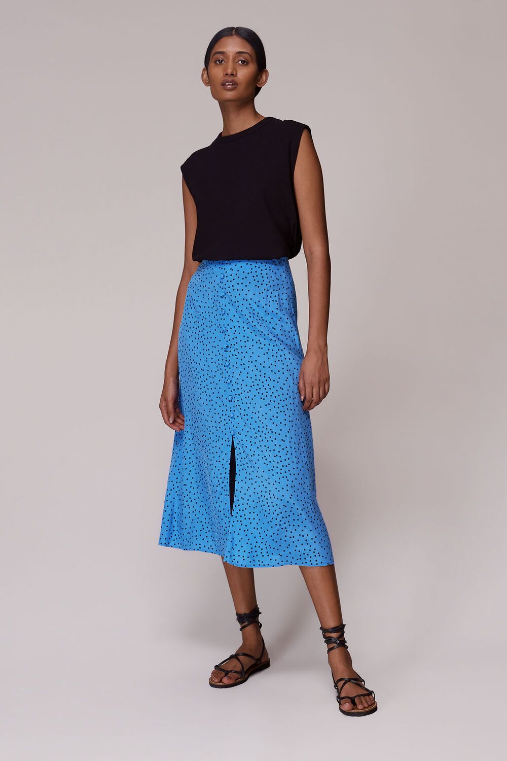 Blue Irregular Spot Skirt