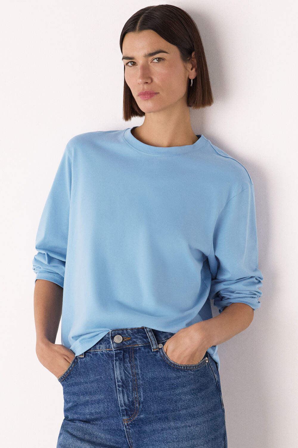Blue Relaxed Long Sleeve Tee