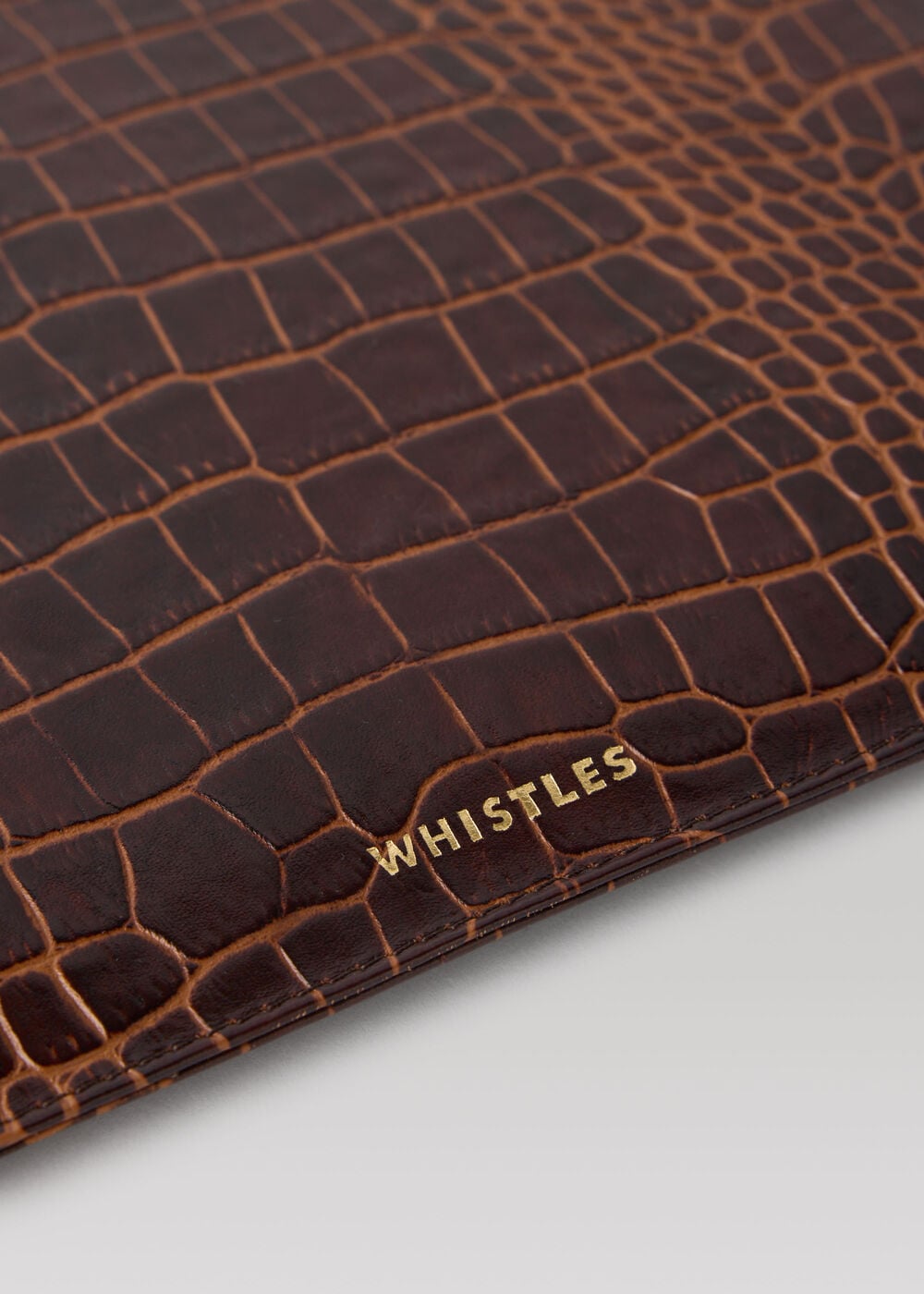 Croc Leather Medium Clutch