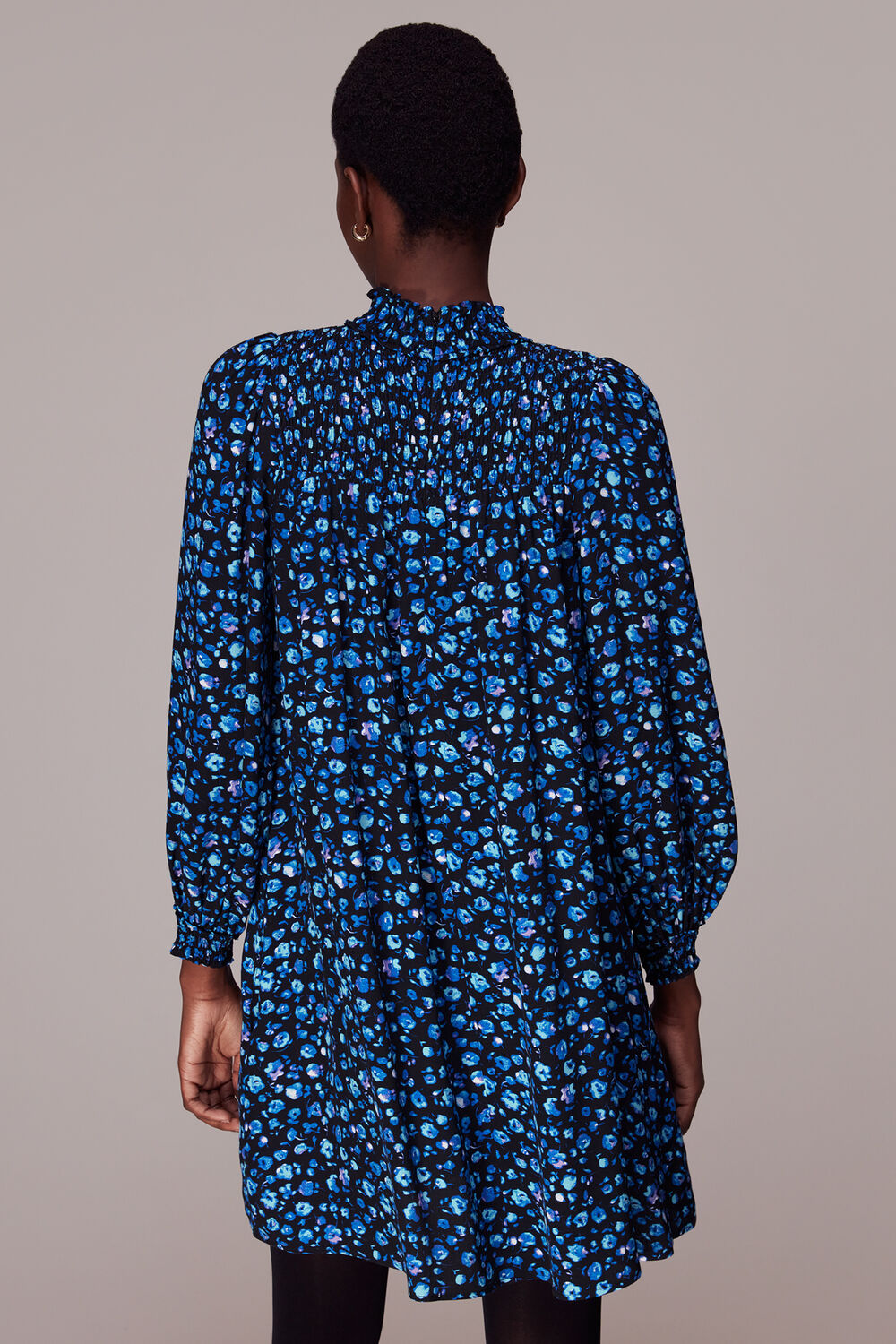 Blurred Floral Trapeze Dress