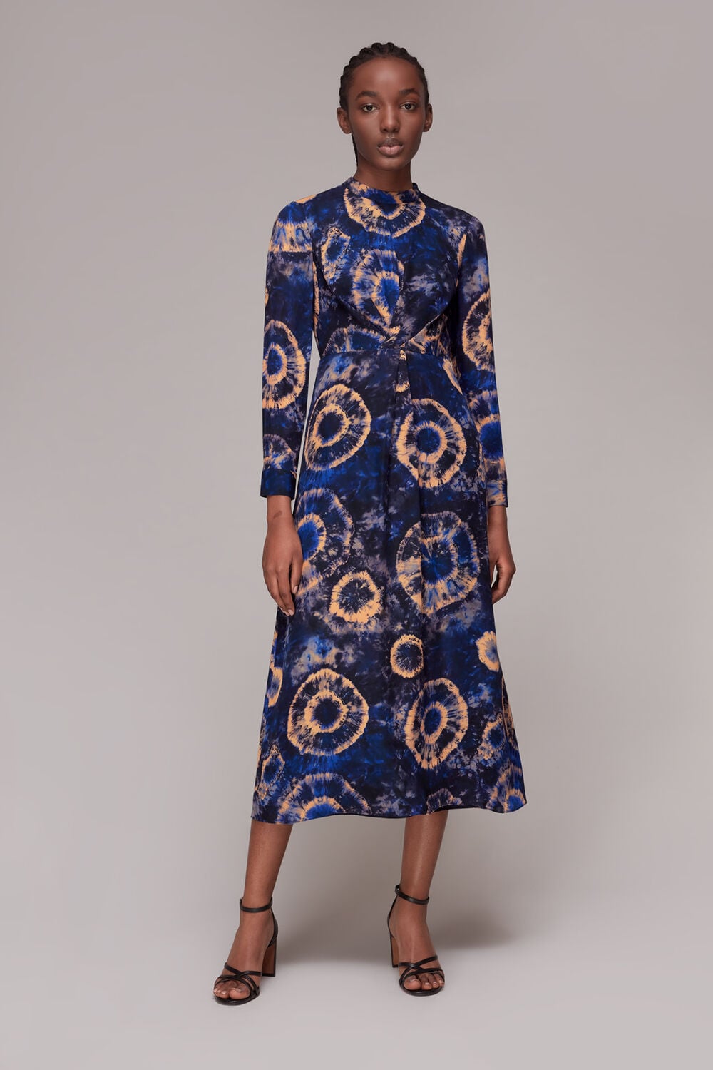 Multicolour Elena Tie Dye Silk Midi Dress