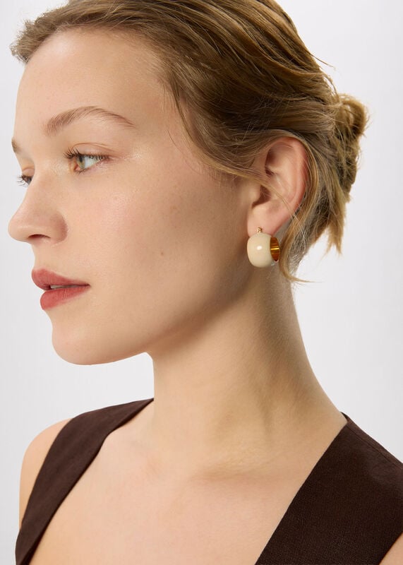 Neutral Enamel Wide Hoop