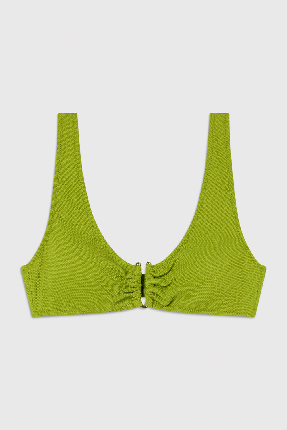 Green Textured Ring Bikini Top