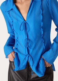 Tie Front Textured Shirt