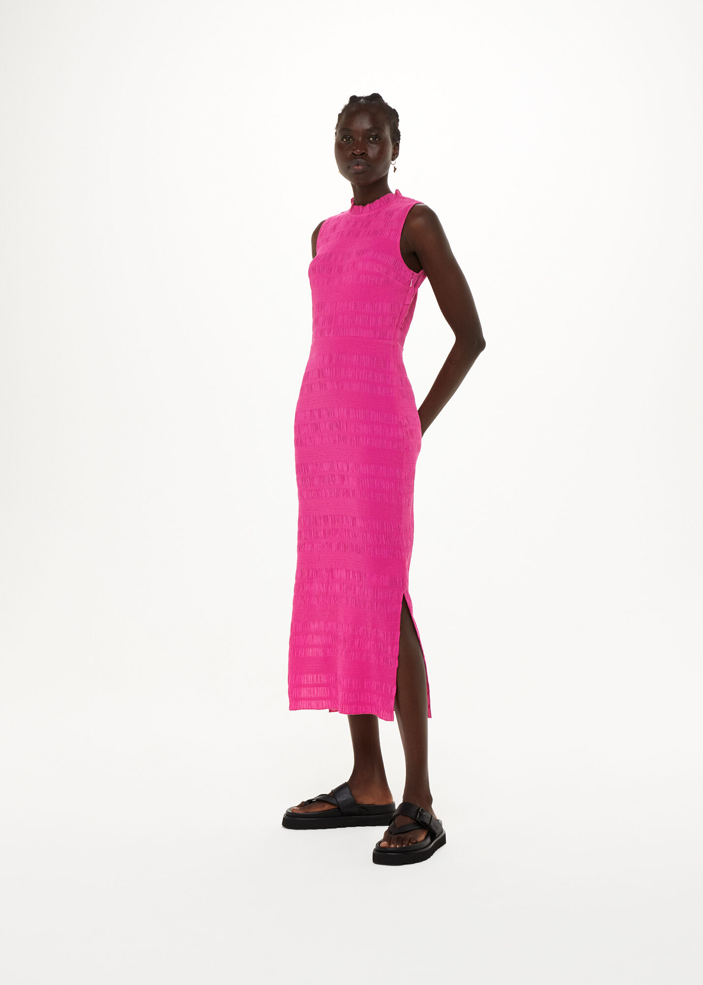 Pink cheap plisse dress