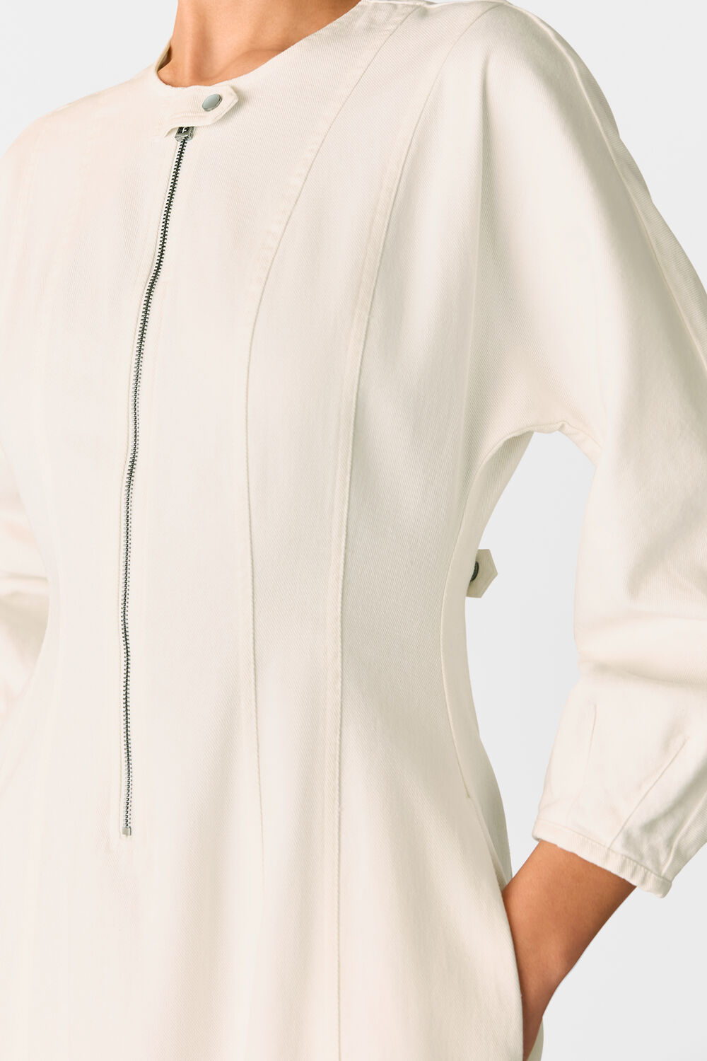 Denim Zip Detail Dress
