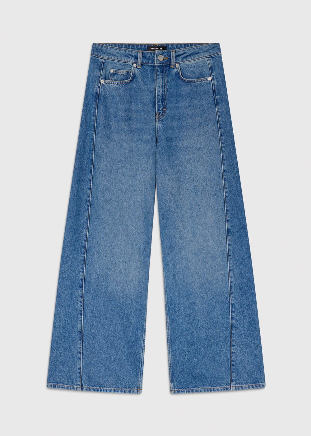 Panel Detail Wide Leg Jean