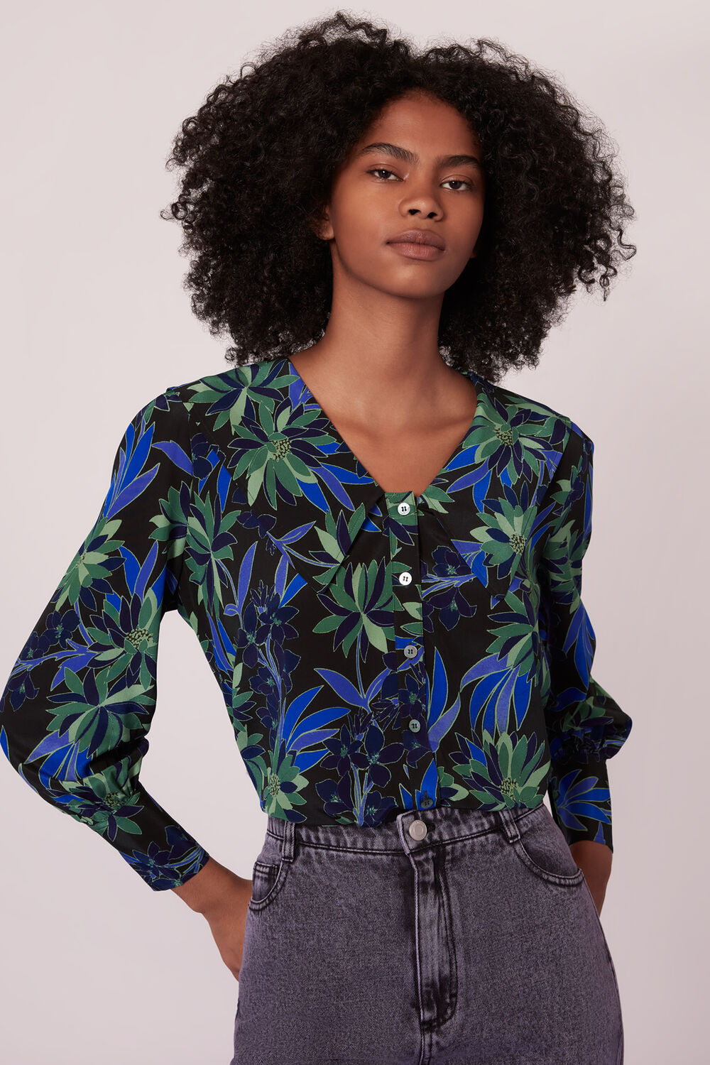 Scaling Blossom Silk Shirt