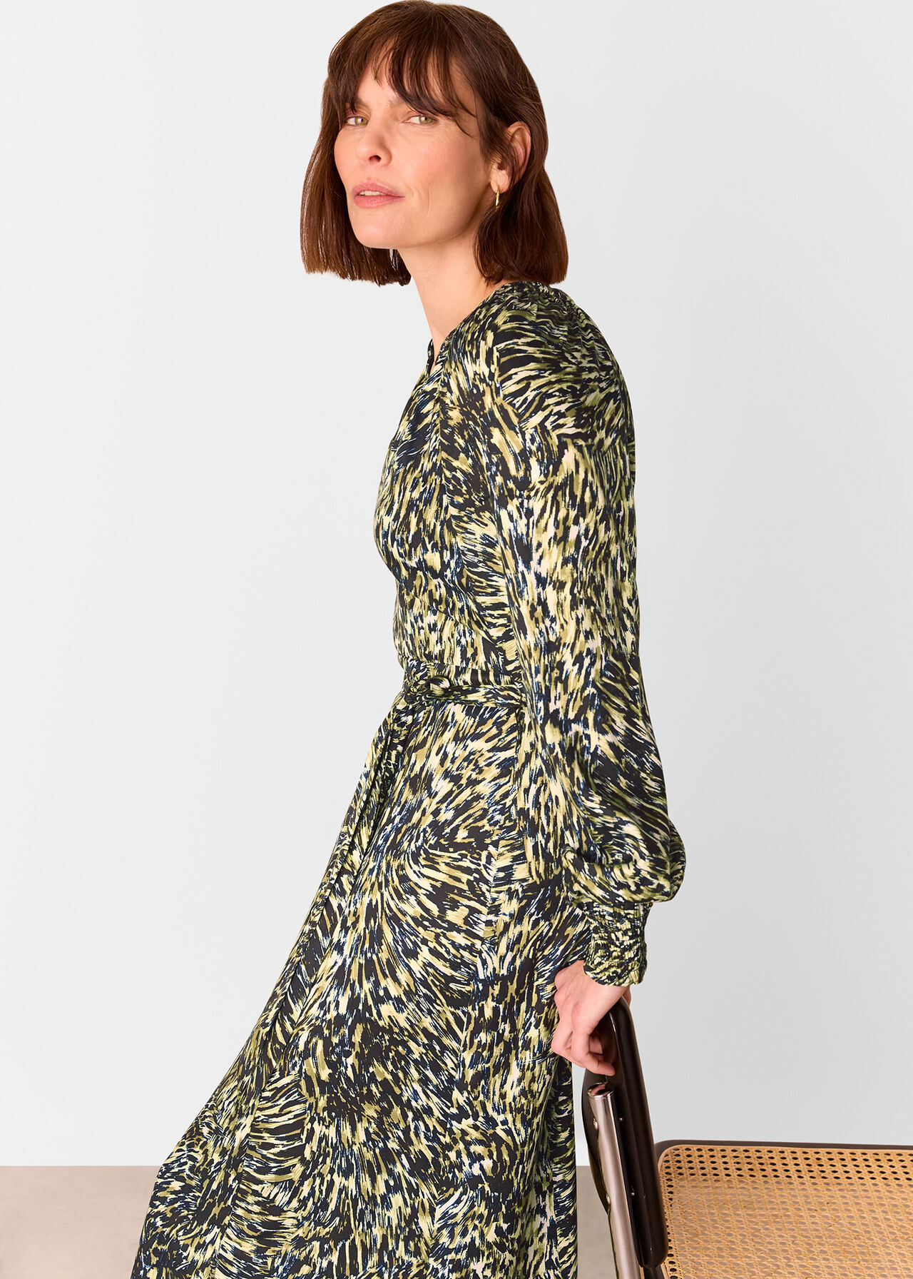 Leopard Swirl Midi Dress