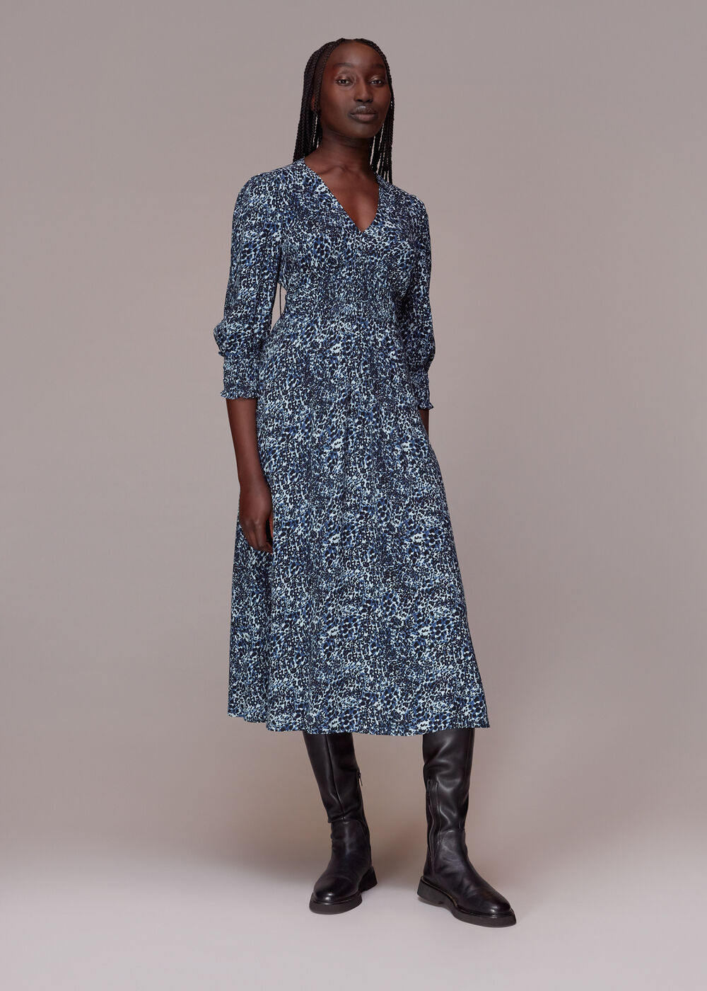 Speckled Leopard Midi Dress