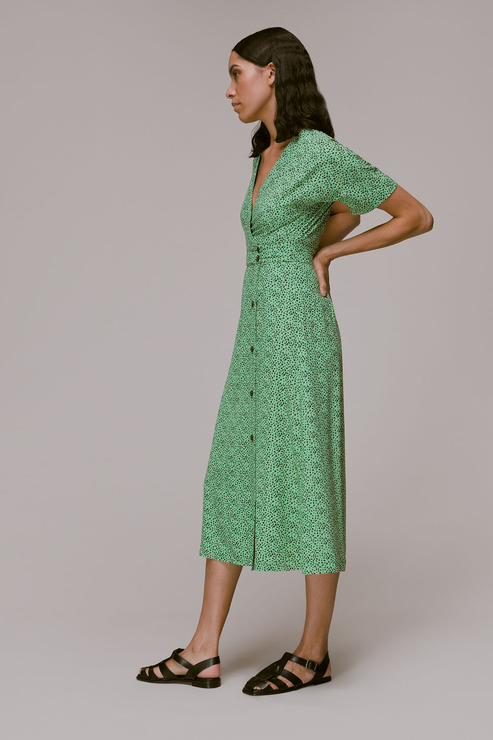 Ink Leopard Print Midi Dress