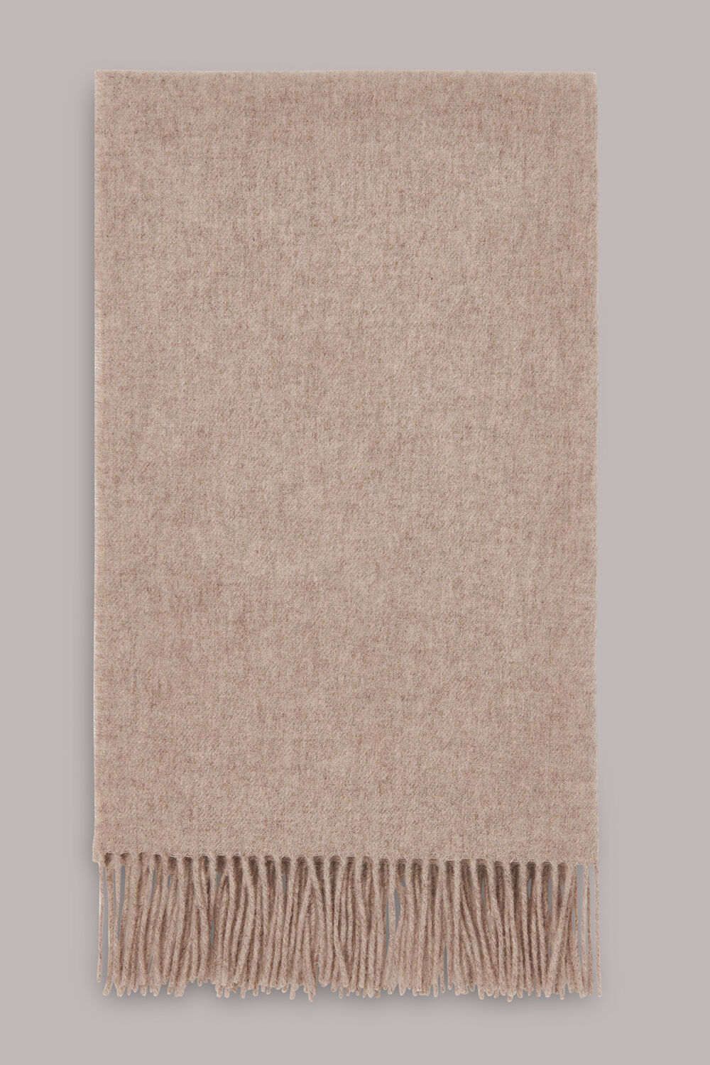 Oatmeal Fringed Wool Scarf