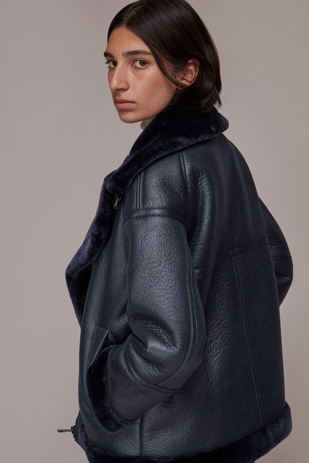 Lauren Faux Fur Biker