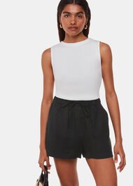 Petite Linen Elasticated Short