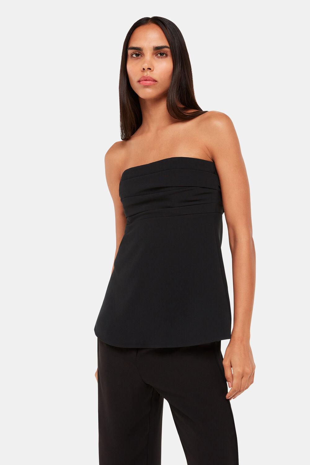 Black Lula Crepe Bandeau Top