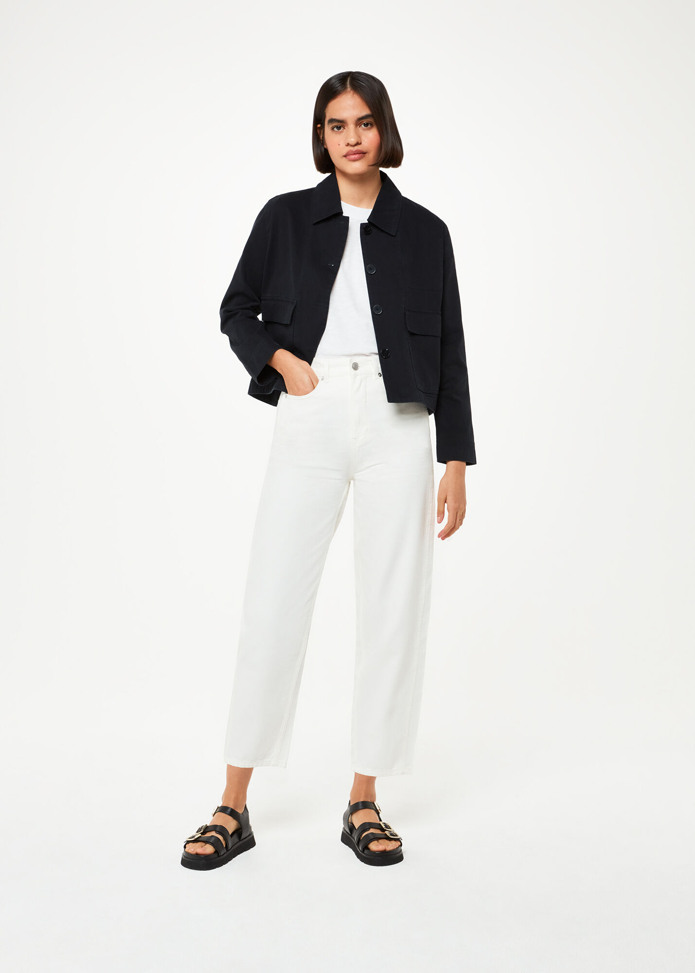 Casual Jacket with Front Pockets in Black | Whistles