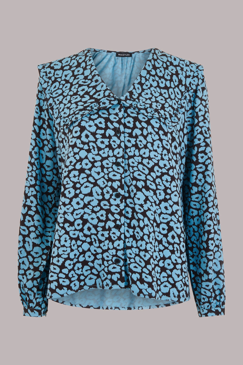 Fuzzy Leopard Collar Top