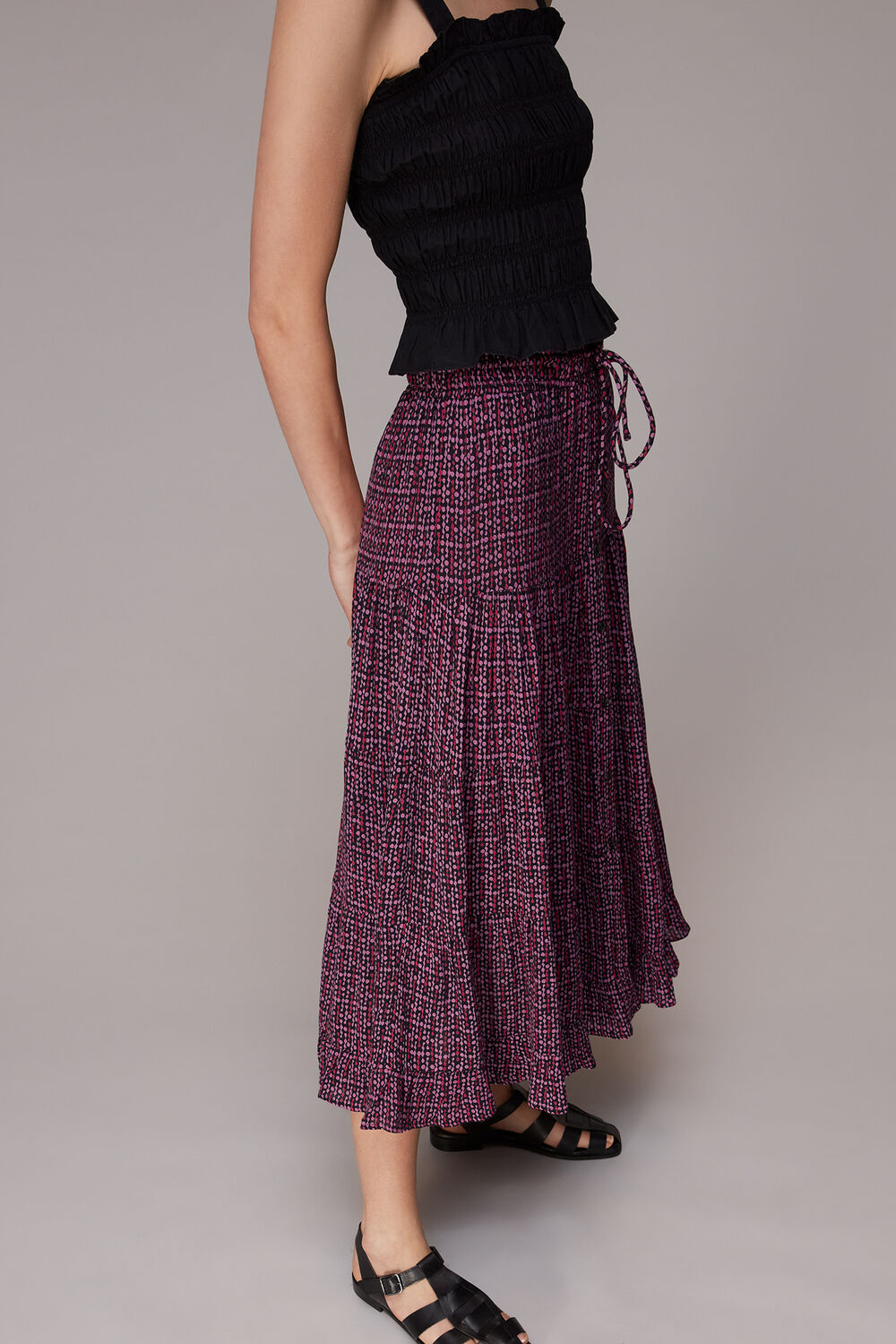 Twist Dot Print Skirt
