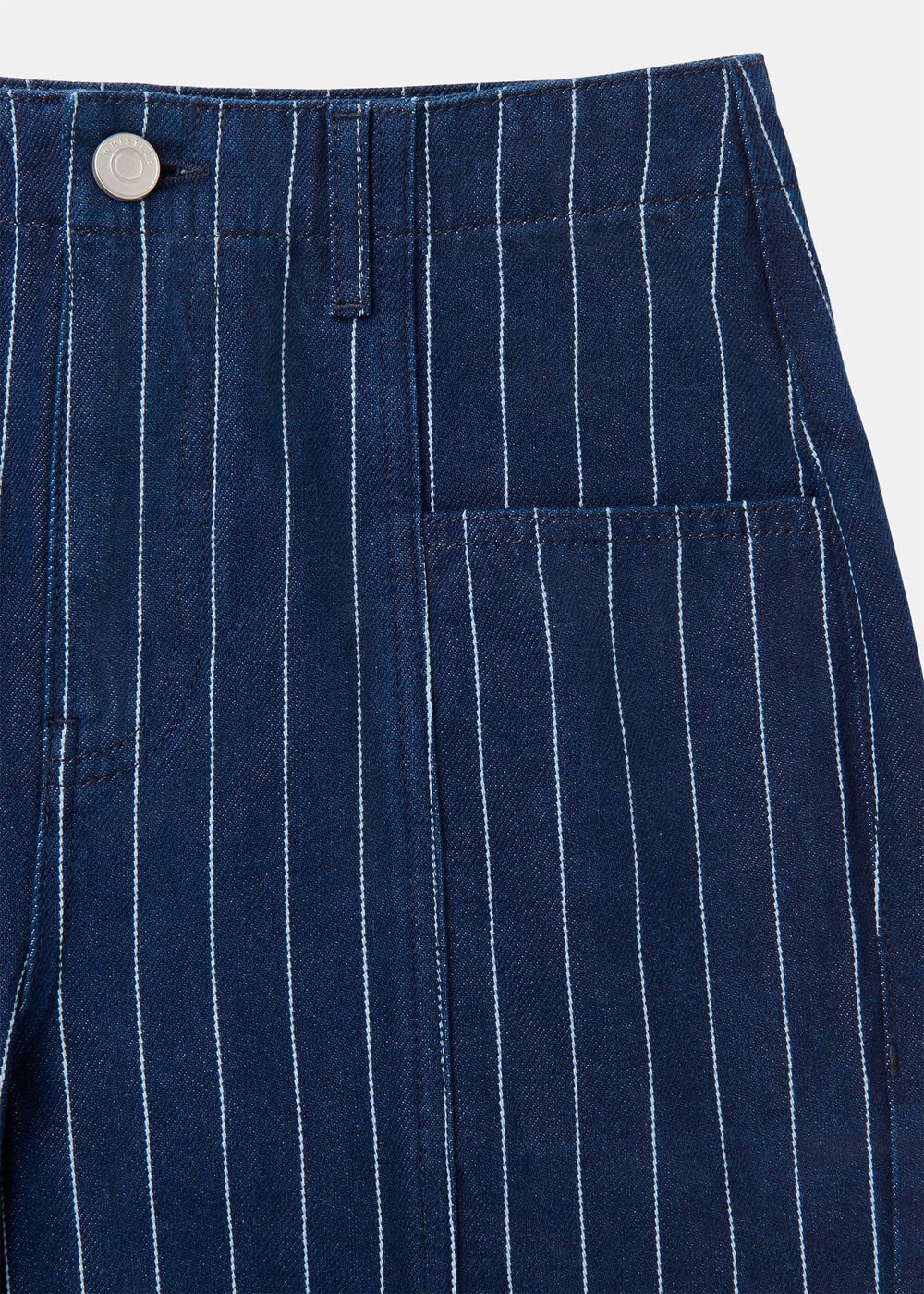 Pinstripe Barrel Leg Jean