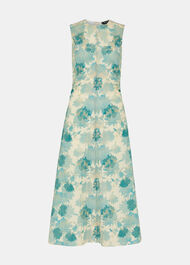 Petite Floral Textured Midi Dress