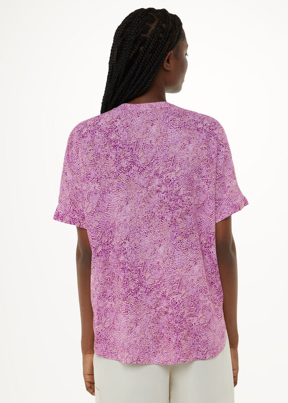 Pink Diagonal Snake Maisie Top