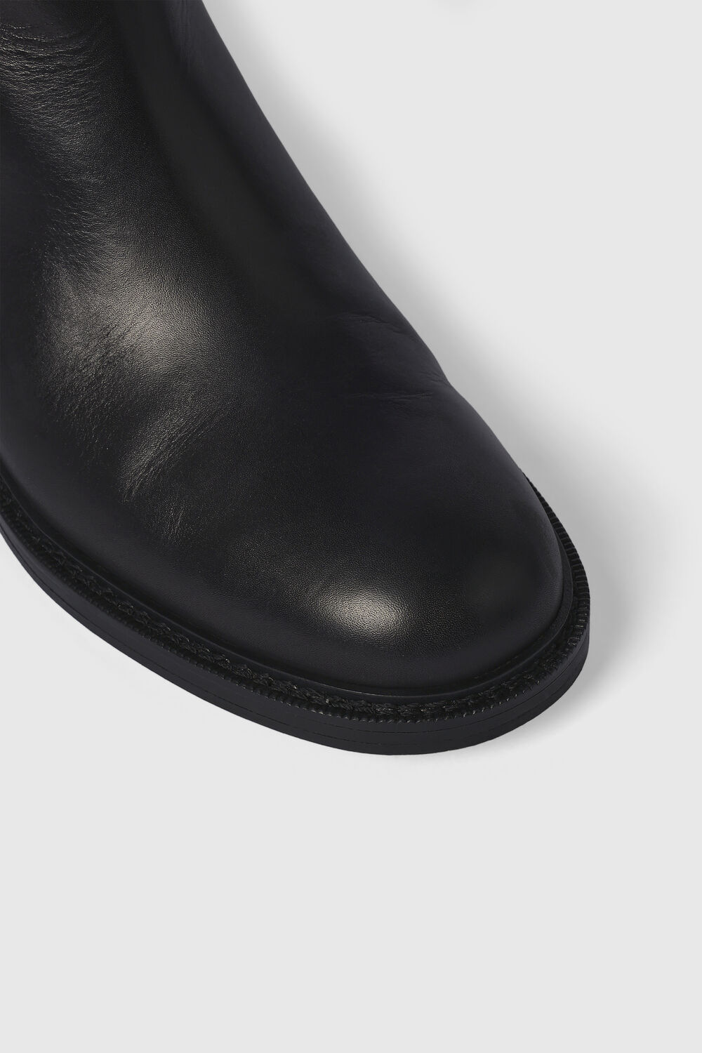 Black Clean Leather Chelsea Boot